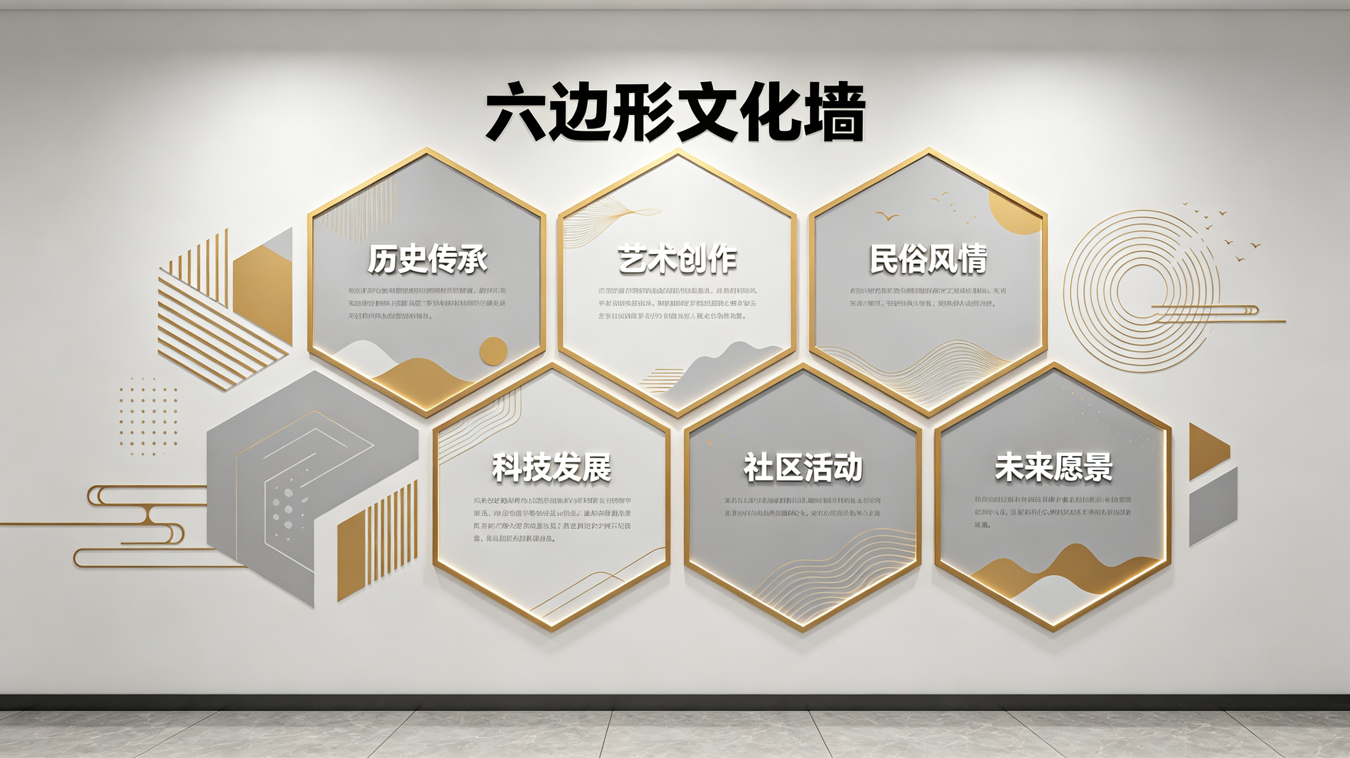 安化企业文化墙 | 六边形信息美学
